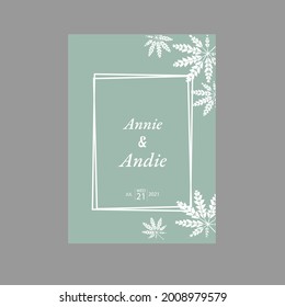 invitación de boda con fondo azul