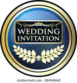 Wedding Invitation Blue Label