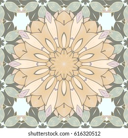 For wedding invitation, book cover or flyer. Background with colored ornament mandala, based on ancient greek and islamic ornaments.