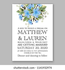 Wedding invitation or bridal shower card Floral blue jasmine sakura vector clip art bouquet  Marriage  background Baby shower invitation