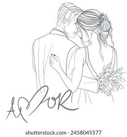 invitación de boda, novia y novio