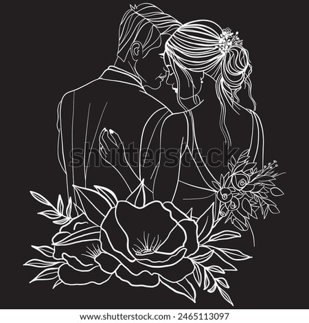 wedding invitation, bride and groom