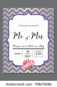 Wedding invitation calligraphy card, lettering vector design. Hand written wedding day romantic card with text Mr & Mrs.