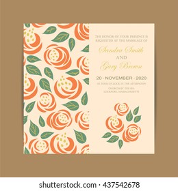Wedding invitation. Also can be used as greeting card, birthday card or party invitation.