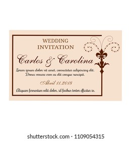 Wedding invitation card