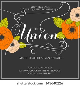 Wedding invitation card
