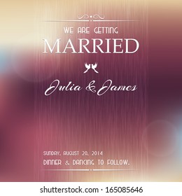 Wedding invitation card.