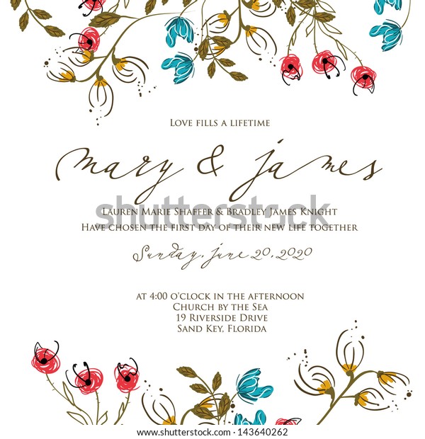 Wedding Invitation Card Stock Vector Royalty Free Shutterstock