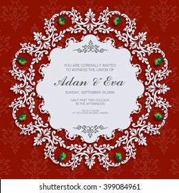 Wedding invitation or card with abstract  background.