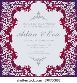 Wedding invitation or card with abstract background.