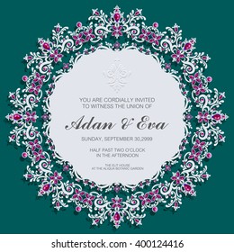Wedding invitation or card with abstract background. 