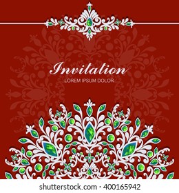 Wedding invitation or card with abstract background. Islam, Arabic, Indian.