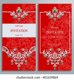 Wedding invitation or card with abstract background. Islam, Arabic, Indian.