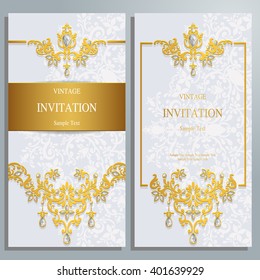 Wedding invitation or card with abstract background. Islam, Arabic, Indian.