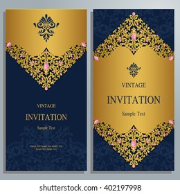 Wedding invitation or card with abstract background. Islam, Arabic, Indian.