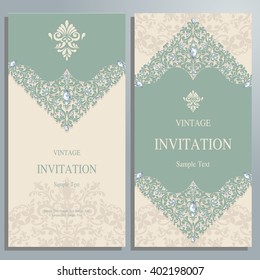 Wedding invitation or card with abstract background. Islam, Arabic, Indian.