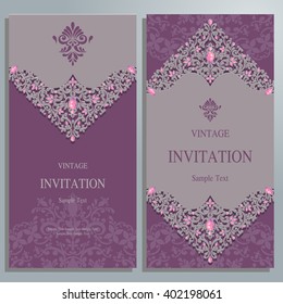 Wedding invitation or card with abstract background. Islam, Arabic, Indian.