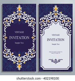 Wedding invitation or card with abstract background. Islam, Arabic, Indian.
