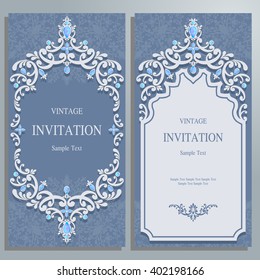 Wedding invitation or card with abstract background. Islam, Arabic, Indian.