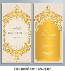 Wedding invitation or card with abstract background. Islam, Arabic, Indian.