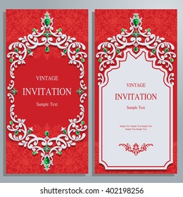 Wedding invitation or card with abstract background. Islam, Arabic, Indian.