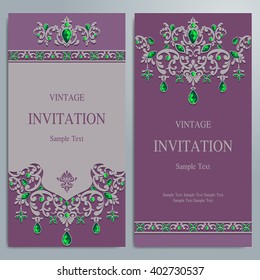 Wedding invitation or card with abstract background. Islam, Arabic, Indian.