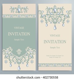 Wedding invitation or card with abstract background. Islam, Arabic, Indian.