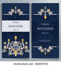 Wedding invitation or card with abstract background. Islam, Arabic, Indian.