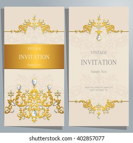 Wedding invitation or card with abstract background. Islam, Arabic, Indian.
