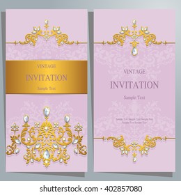 Wedding invitation or card with abstract background. Islam, Arabic, Indian.