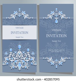 Wedding invitation or card with abstract background. Islam, Arabic, Indian.