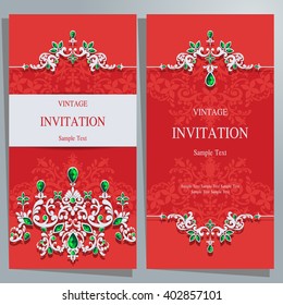 Wedding invitation or card with abstract background. Islam, Arabic, Indian.