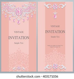 Wedding invitation or card with abstract background. Islam, Arabic, Indian.