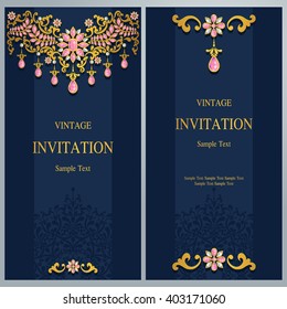 Wedding invitation or card with abstract background. Islam, Arabic, Indian.