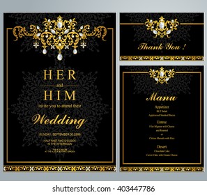 Wedding invitation or card with abstract background. Islam, Arabic, Indian.