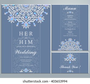Wedding invitation or card with abstract background. Islam, Arabic, Indian.