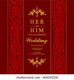 Wedding invitation or card with abstract background. Islam, Arabic, Indian.