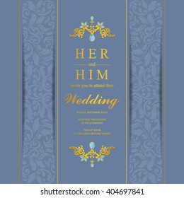 Wedding invitation or card with abstract background. Islam, Arabic, Indian, Dubai.