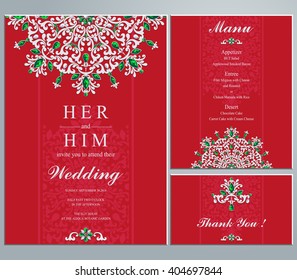 Wedding invitation or card with abstract background. Islam, Arabic, Indian, Dubai.