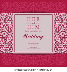Wedding invitation or card with abstract background. Islam, Arabic, Indian, Dubai.