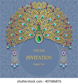 Wedding invitation or card with abstract background. Islam, Arabic, Indian, Dubai.