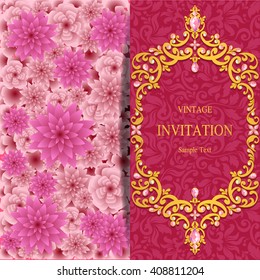 Wedding invitation or card with abstract background. Islam, Arabic, Indian, Dubai.