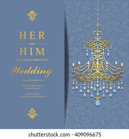 Wedding invitation or card with abstract background. Islam, Arabic, Indian, Dubai.