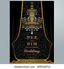 Wedding invitation or card with abstract background. Islam, Arabic, Indian, Dubai.