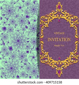 Wedding invitation or card with abstract background. Islam, Arabic, Indian, Dubai.