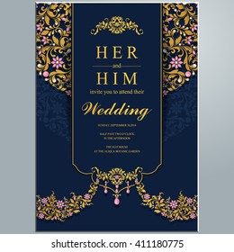 Invitación de boda o tarjeta con fondo abstracto. Islam, árabe, indio, Dubai.