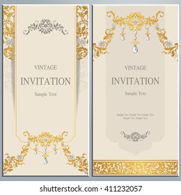Wedding invitation or card with abstract background. Islam, Arabic, Indian, Dubai.