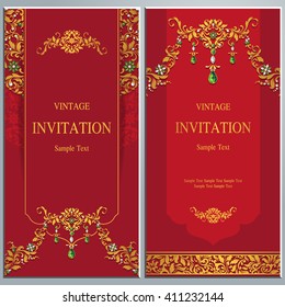 Wedding invitation or card with abstract background. Islam, Arabic, Indian, Dubai.