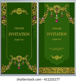 Wedding invitation or card with abstract background. Islam, Arabic, Indian, Dubai.
