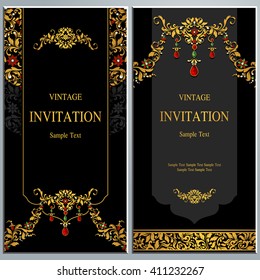 Wedding invitation or card with abstract background. Islam, Arabic, Indian, Dubai.